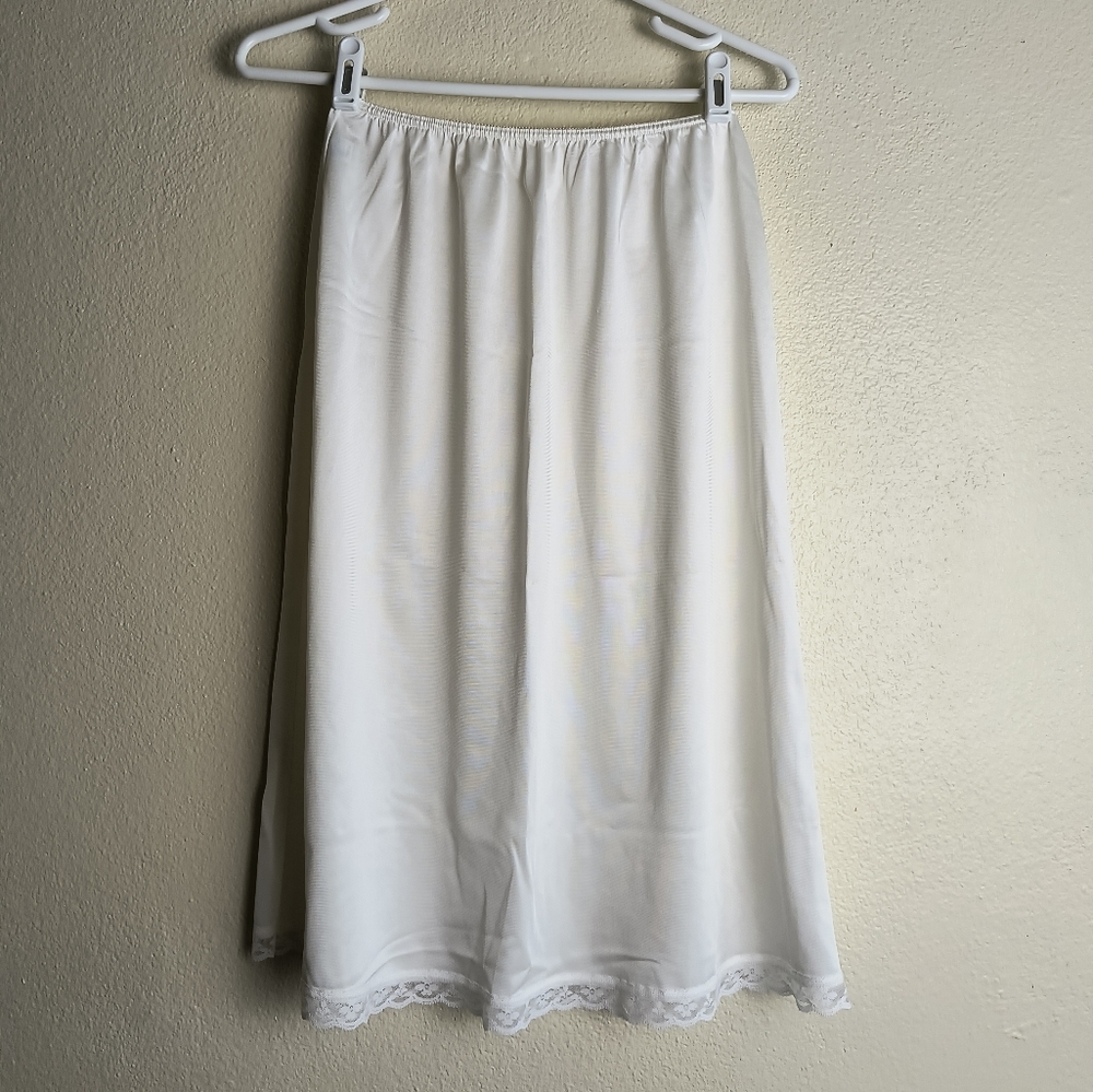 White Knee-Length Chemise Slip Intimates Size M